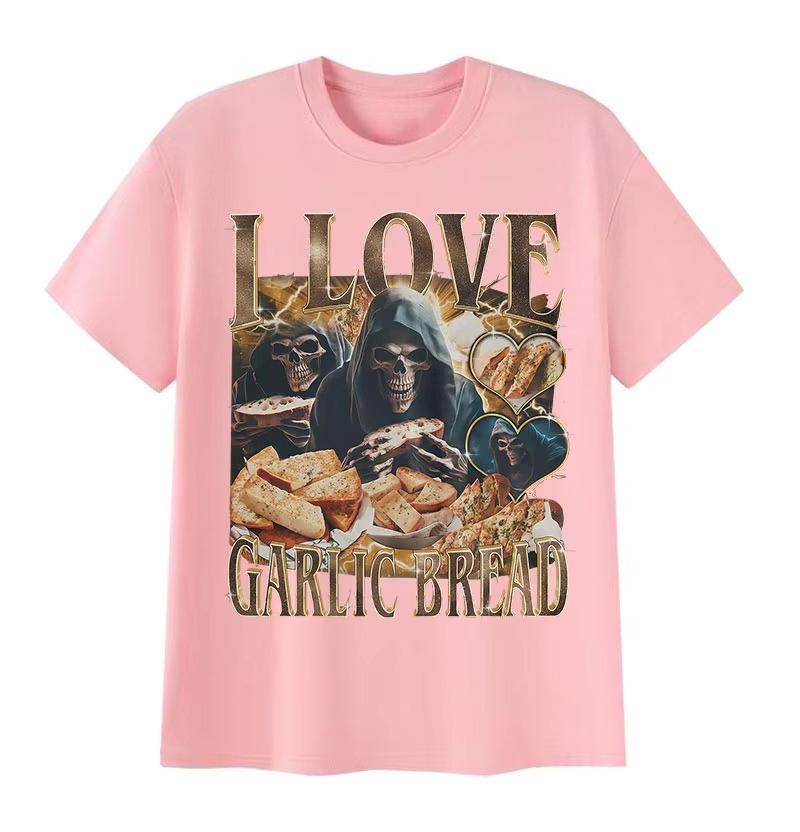 

Funny Lover Gothic Garlic Meme Graphic T Shirts Mens Women Vintage Skeleton Summer Cotton Short Sleeve TShirt Loose Streetwear 4XL