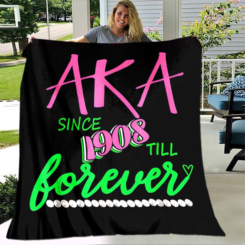 1pc Blanket AKA logo2 Print Design, Lightweight Blanket for Sofa, Bed- Soft &Warm, Gift for All Seasons like Christmas, Halloween