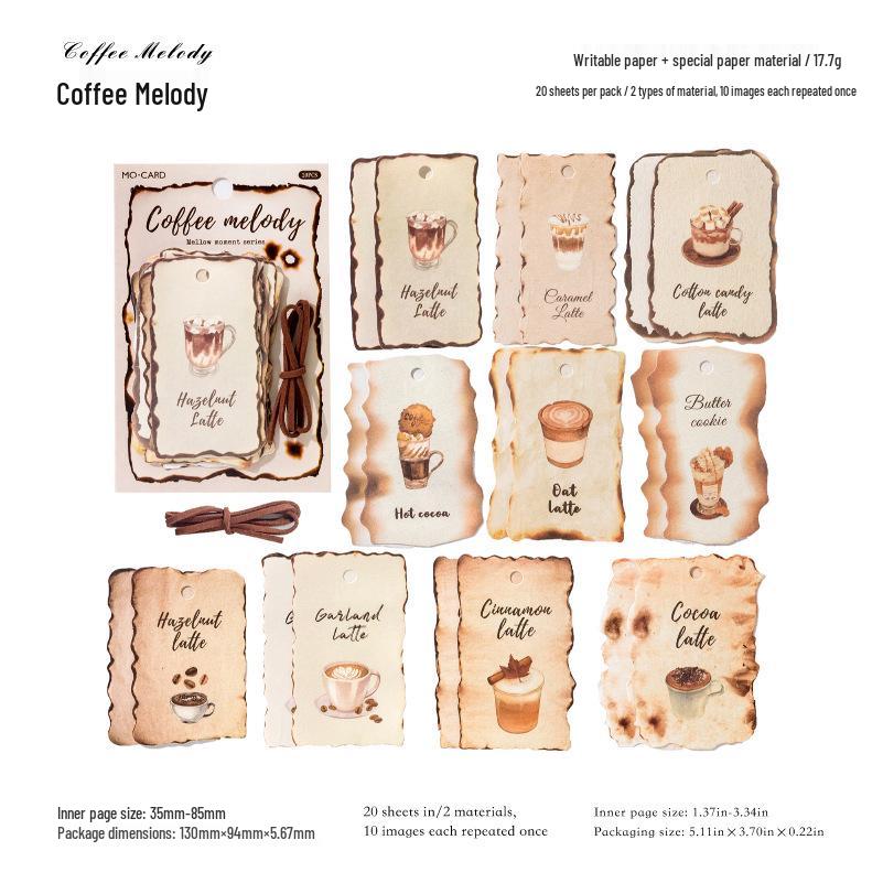 Momo Shuangxiang Sticky Notes Set: Retro Coffee Theme DIY Writing Material Series