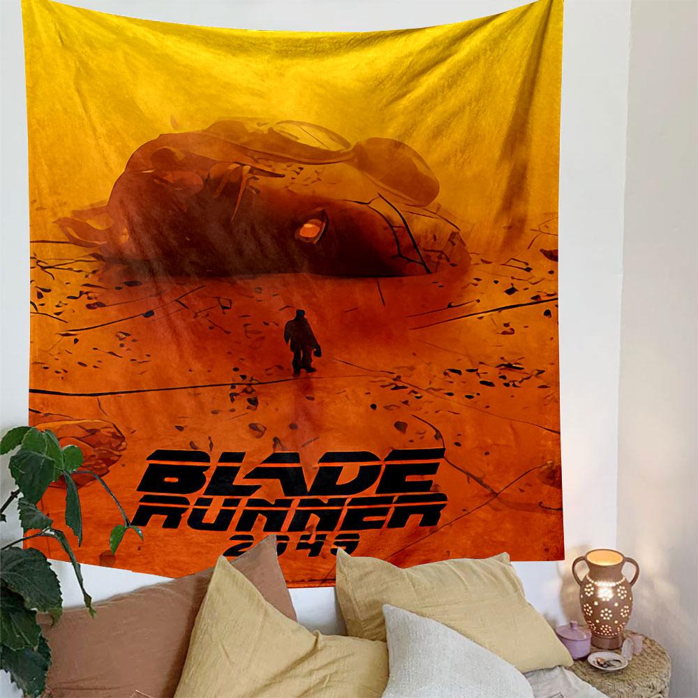 Blade Runner 2049 Tapestry Wall Hanging, Cyberpunk Sequel Movie Poster Art, Futuristic Wall Decor for Bedroom Living Room Dorm
