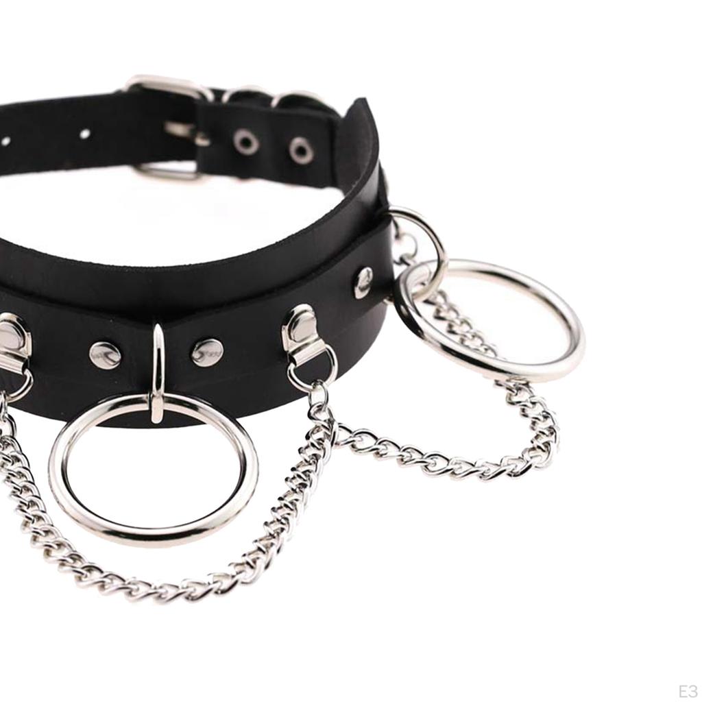 Leather Choker Gothic Punk Necklace, Cord Collar
