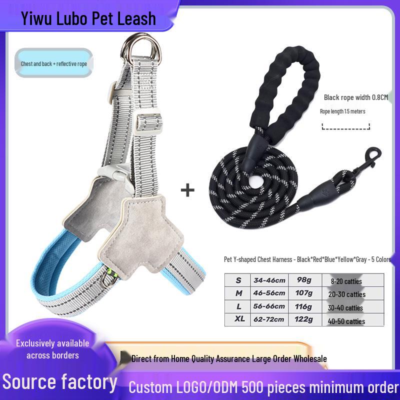 3D Kreslená vesta pro domácí mazlíčky a sada vodítka pro psy a kočky - Postroj odolný proti úniku pro venčení