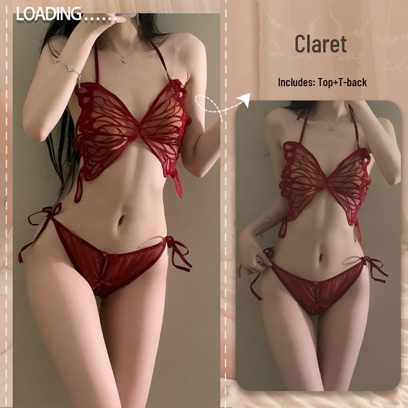 Shuo Yao Plus Size Sexy Butterfly Tie-Up Lingerie Sleepwear Set