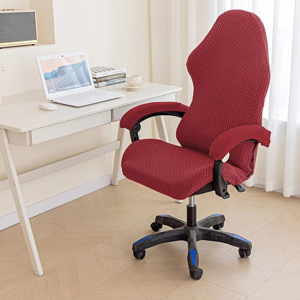 1Set Dustproof Gaming Chair Covers Fleece Jacquard Seat Protect Cover for Office Computer Chair