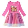 Korean Style Girls' Princess Dress with Rainbow Sequins, Mesh Pleats, and Stars - Short and Long Sleeve Options for Spring, Summer, and Autumn.