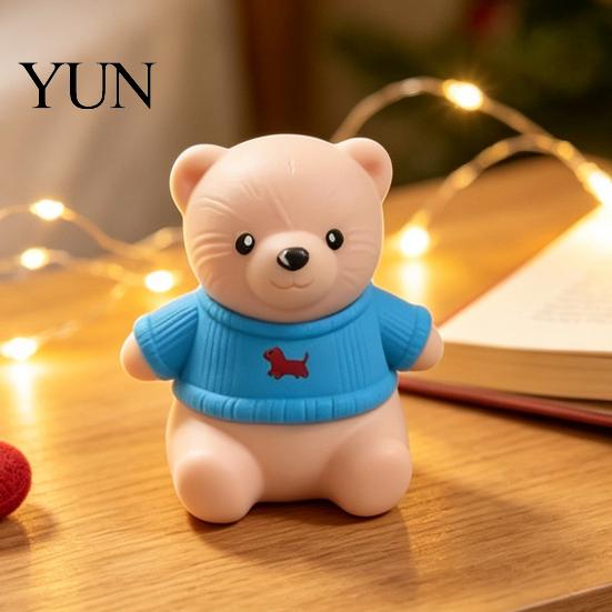 Collectible Holiday Themed Figurines Christmas Tomato Bear Squeeze Toy for Stress Relief, Cute TPR Decompression Office Desk Ornaments Figure