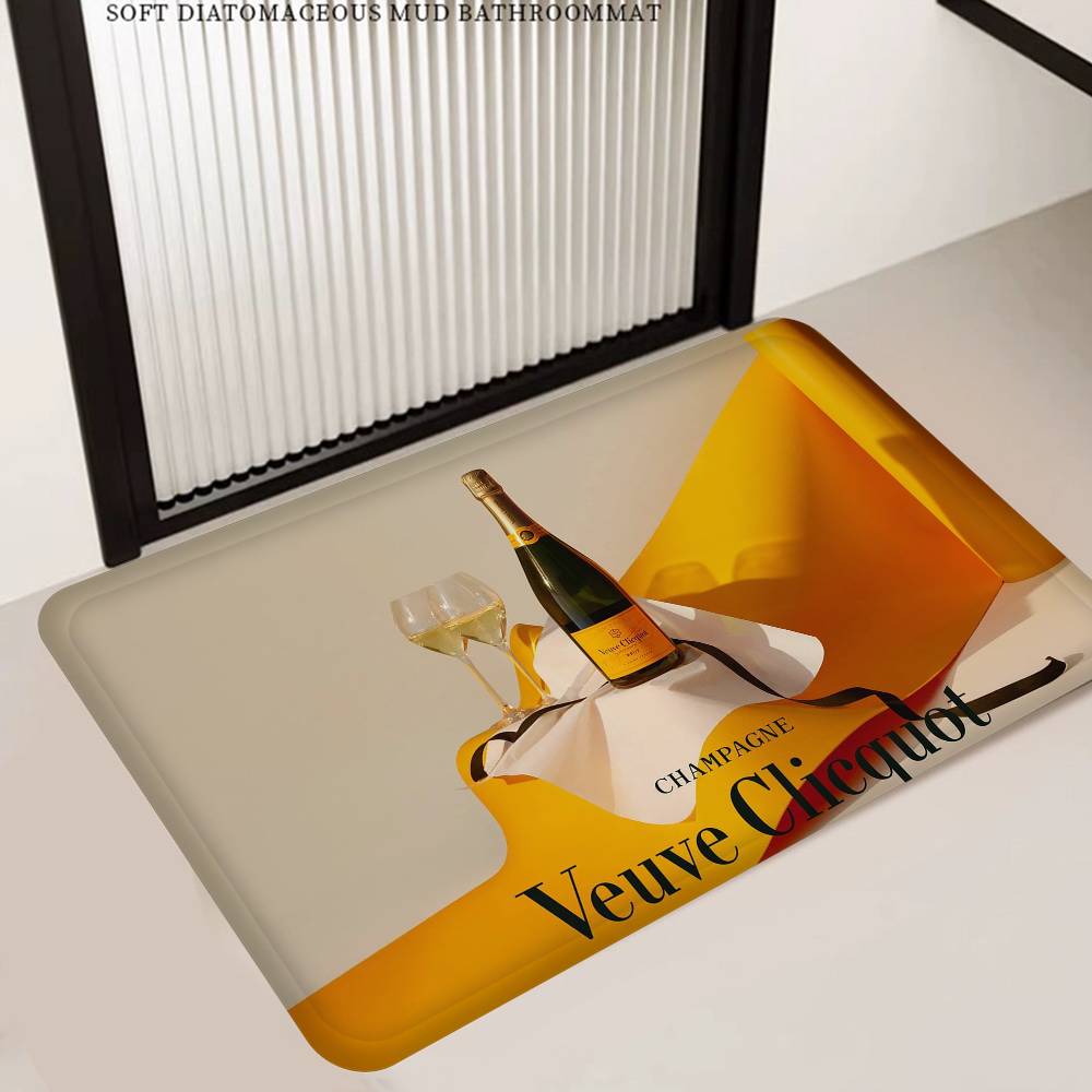 

V-Veuve C-Clicquot Floor Mat Retro Multiple Choice Living Room Kitchen Rug Non-Slip Modern Home Decor 40x60cm