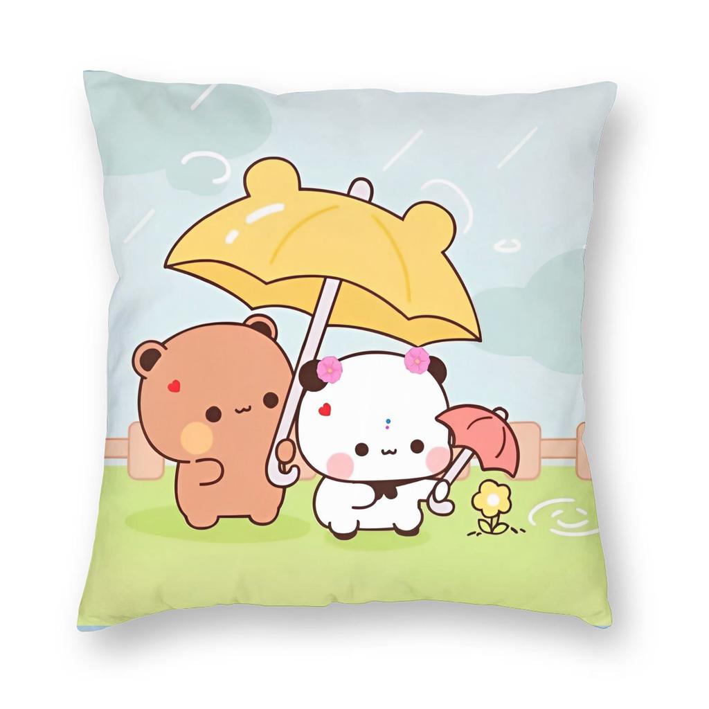 Cute Panda Bear Bubu Dudu Pillowcase Printed Polyester Cushion Cover Decor Throw Pillow Case Cover Home Zipper 18''