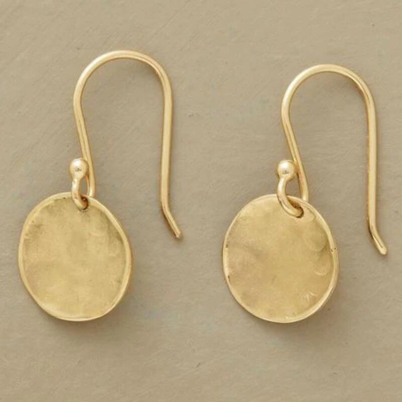 Minimalistische Persönlichkeit Runde Ohrringe Vintage Goldfarbe Metall Kleine Waffel Hängeohrringe für Frauen Schmuck