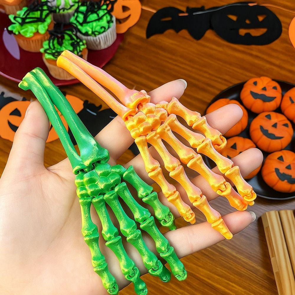 Spooky Movable Joint Skeleton Claw 3D Printed Human Skeleton Palm Model  Home Desktop Decor
