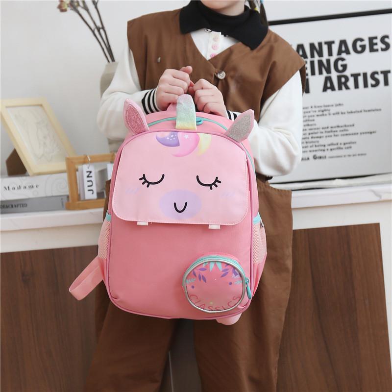 Cute Pink Unicorn School Backpack Lightweight For Kindergarten And Primary Students