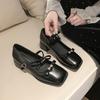 French Versatile Mary Jane Shoes Women's Spring 2025 New Coarse Heel Match Skirts Small Leather Shoes Japanese Style Single Shoe