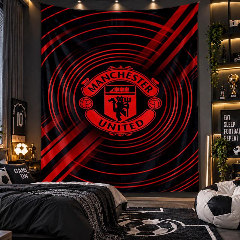 Wall Hanging Tapestry Manchester United Print Cloth for Living Room Bedroom Home Decor