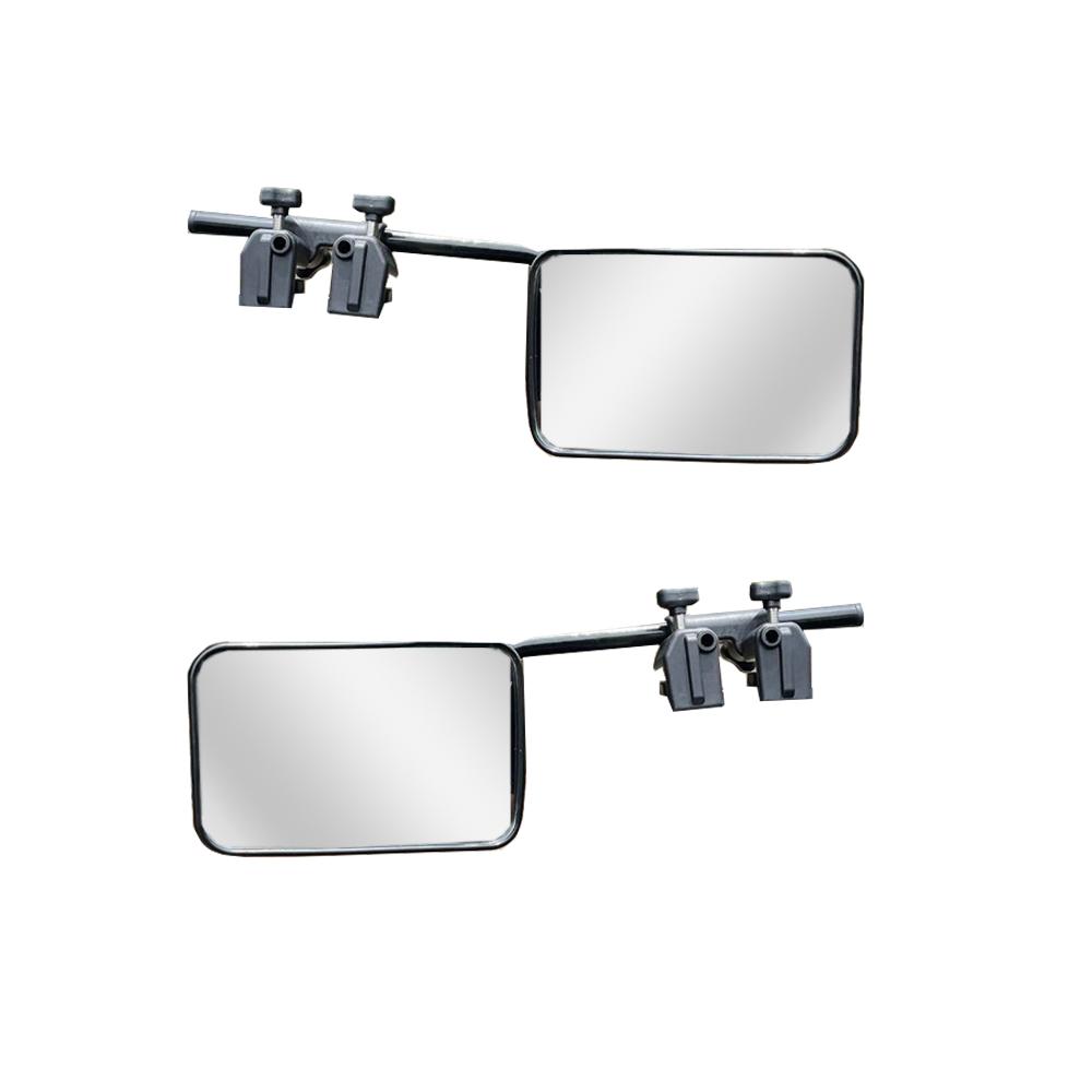 1 Pair 360° Rotatable Caravan Towing Mirror PP Shell HD Glass Adjustable Universal for Car SUV Trailer RV Truck 179x120mm Clip Style