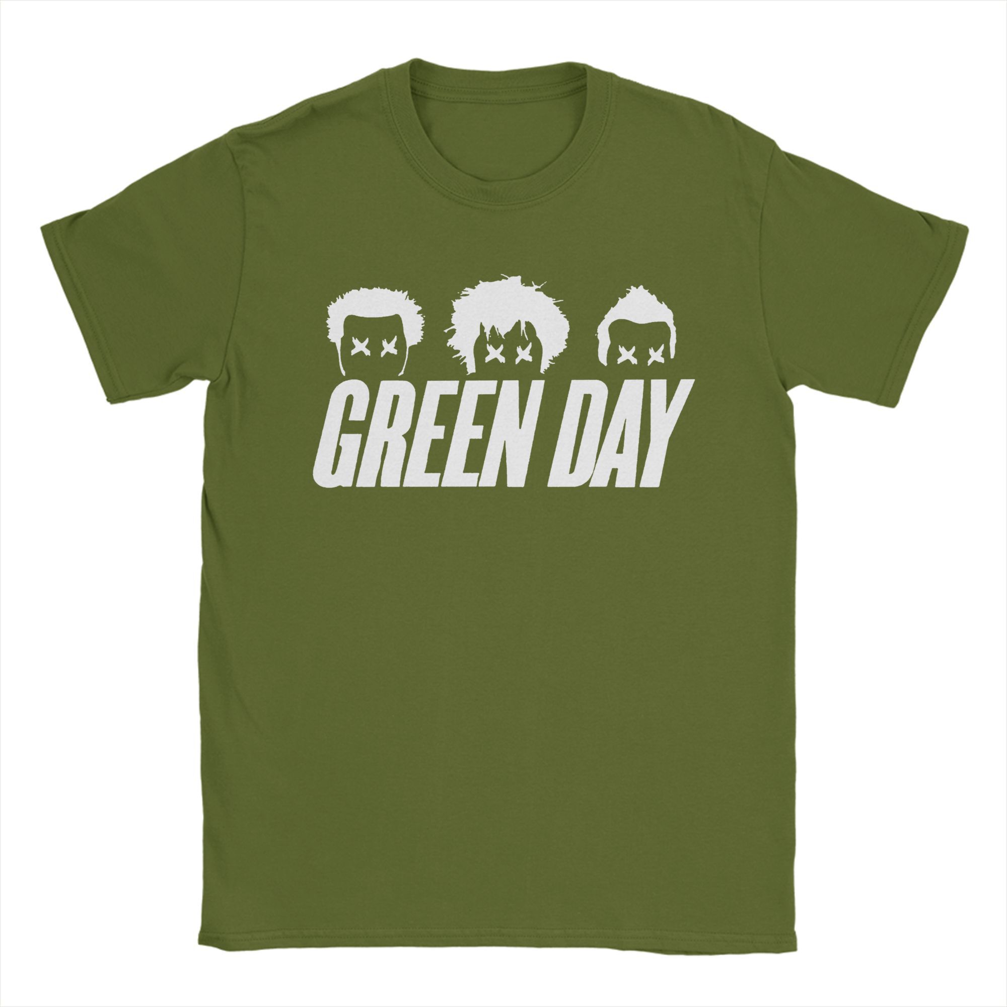 

Men Green Day White Logo T Shirts Cotton Clothes Leisure Short Sleeve Round Neck Tee Shirt Birthday Gift T-Shirts 4XL