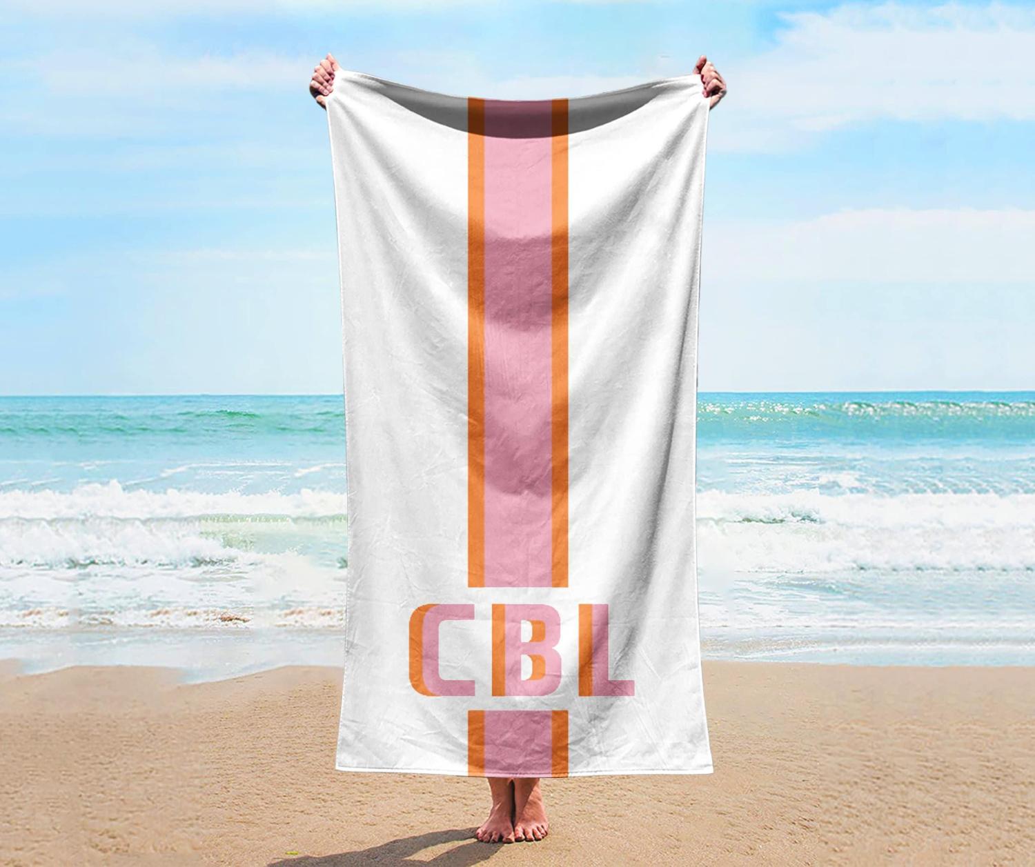 

MNK Striped Beach Towel, Minimalist Design Quick-Dry Towel for Beach, Pool, Swim and Summer Outdoor Activities W30*H60(CM)