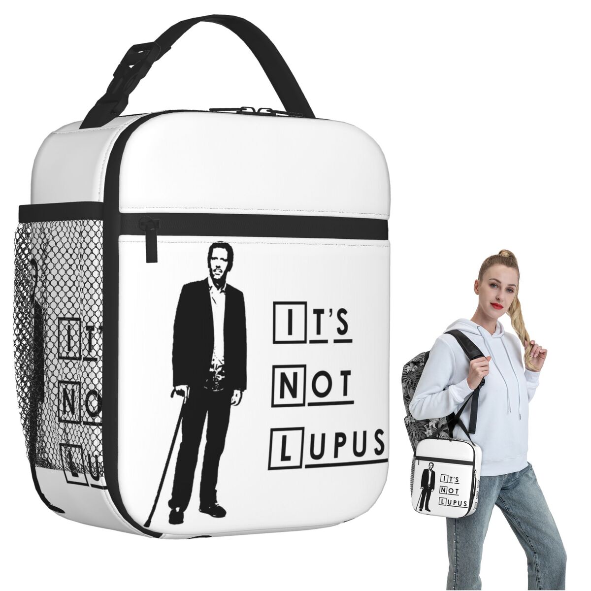 Dr House - It s Not Lupus Insulated Lunch Bag for Women Children Portable Food Boxes Thermal Lunch Box Tote One Size
