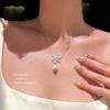 Seiko Women's Korean Style Pearl Snowflake Clavicle Necklace - Simple, Fashionable, Light Luxury Micro-Inlaid Design