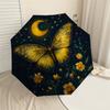 1 Stück Schmetterling Nachthimmel Automatischer Faltregenschirm, Robuster 8-Rippen-Eisenrahmen, Geeignet für Reisen, Täglichen Gebrauch, Geburtstag, Dekorationsgeschenk m0104074