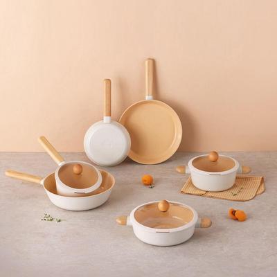 Breeze Induktions-Bratpfanne & Topf (18cm, 20cm, 24cm, 28cm) Kein PFAS Beige