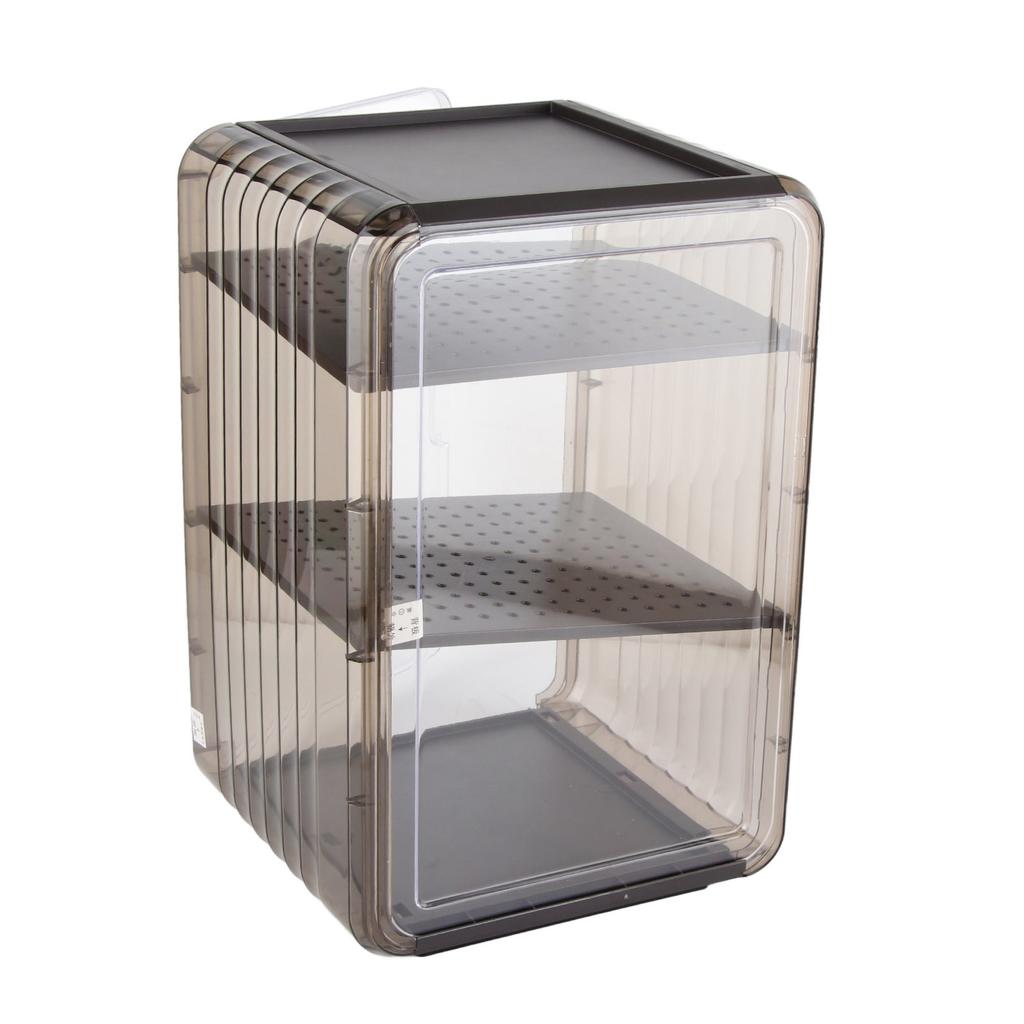 Cup Storage Rack Dustproof Stackable Plastic Clear Cup Organizer Box for Cabinet Desktop Large