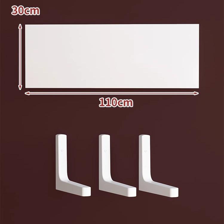 Paint-Free Floating Wall Shelf: Wooden Wall-Mounted Bookshelf and Storage Plank