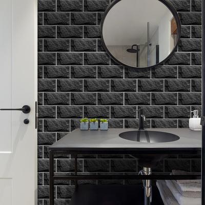 Meiji American Retro Matte Matte Brick Pattern Decorative Wall Sticker Bedroom Living Room Three-Dimensional Stone Pattern Wall Sticker