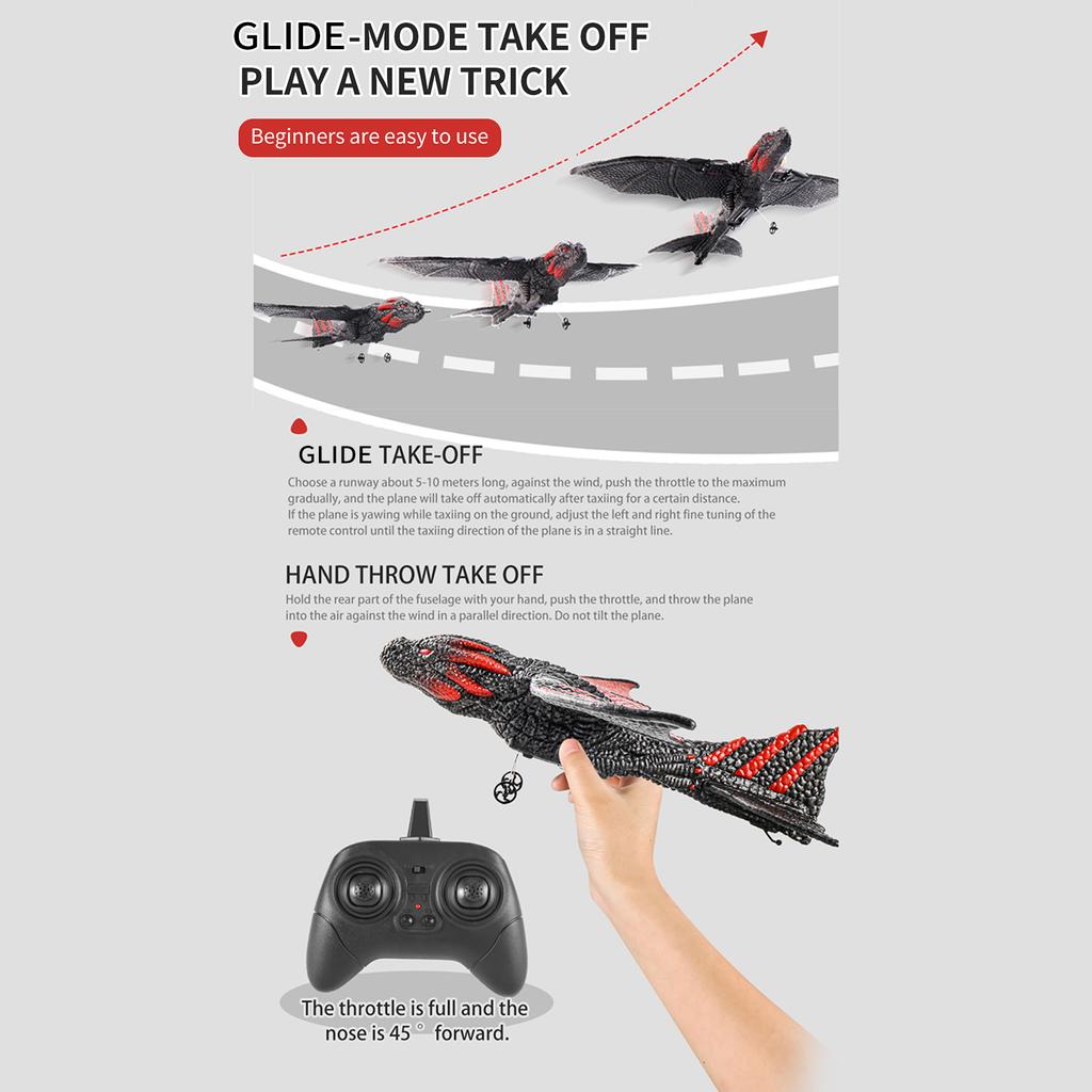 Remote Control Plane, 2.4Ghz Remote Control Airplane with Gyro Stabilizer & 2 Batteries, EPP Foam