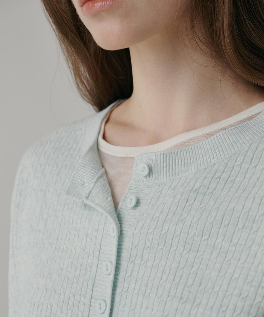Banillaniteu Airy Cable Round Cardigan
