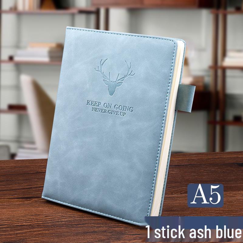 

Thickened A5 Soft Leather Deer Head Notebook - Business & Meeting Journal with Lined Pages