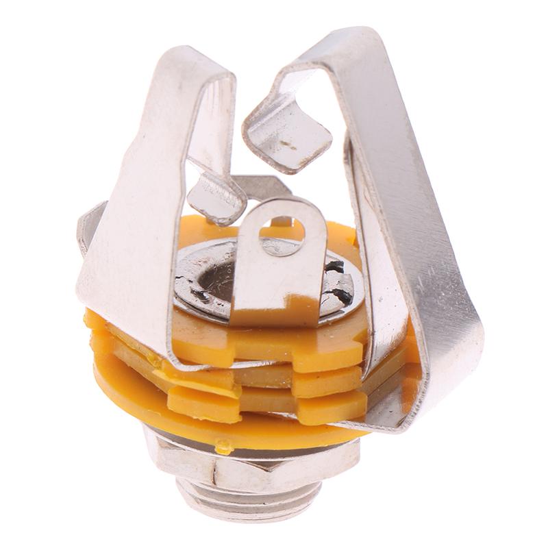 5 Pcs 1/4 Inch Metal Guitar Jack Socket Connector Female Panel Mount Bass Guitar