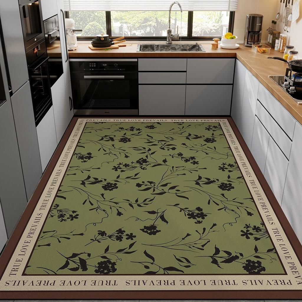 Kitchen diatomaceous earth mat non-slip oil-resistant water-absorbing wipeable, wash-free stain-resistant waterproof wall-to-wall carpet