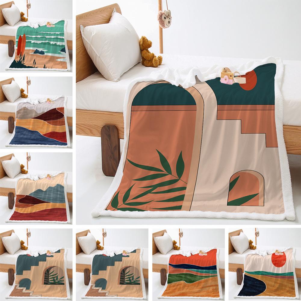 Nordic Style 2D Digital Printing Wish Lamb Wool Crystal Fleece Blanket Blanket Minimum Order