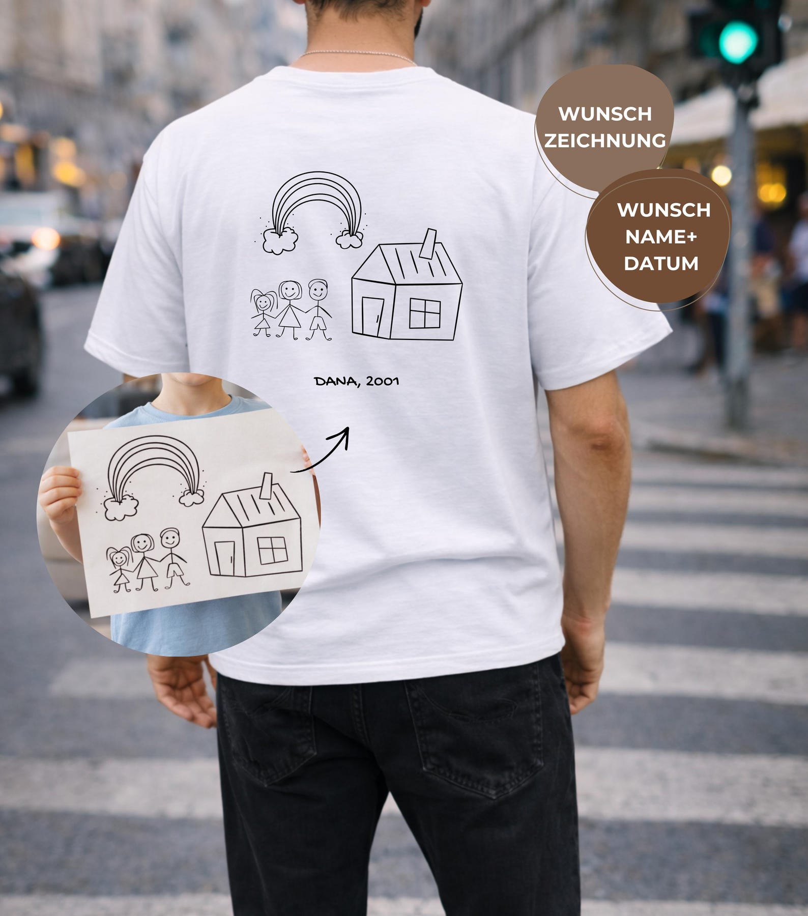 Children s drawing T-shirt, Personalized unisex shirt, Personalized children s drawing design, Gift for Dad, Father s Day gift S