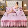 Summer Luxury Comfortable Bed Skirt Ice Silk Cushion Three-piece Lace Air Conditioning Cushion Cover Bedding Cushion Cover