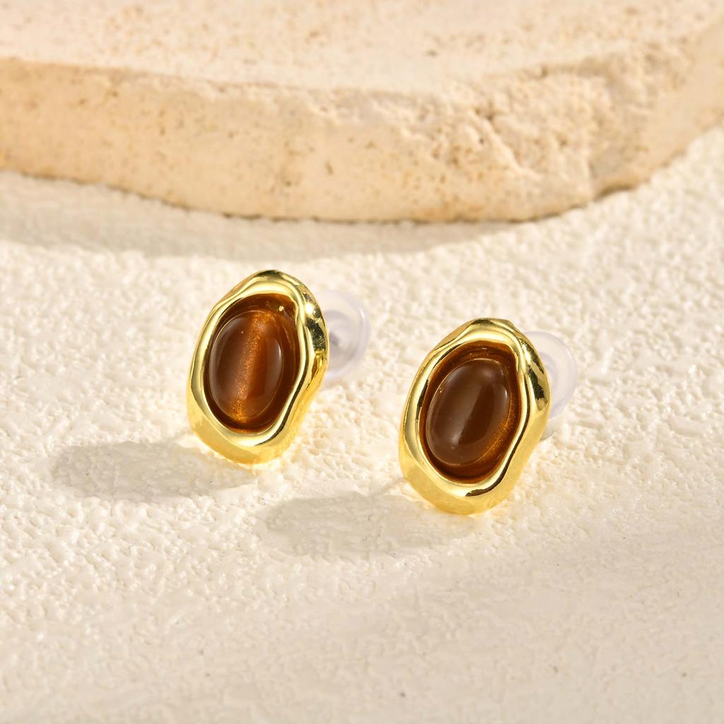 Women's Knot Tiger Eye Stud Earrings,Bead Pendant Geometric Earrings,Female Wedding Party Jewelry Gift