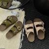 Leather Version~ Birkenstock Slippers for Women To Wear In Summer and Summer, New Casual One-word Thick-soled Height-increasing Cm Cool Slippers