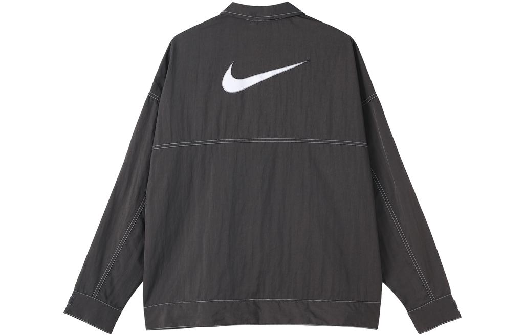 Nike Women's Zip-Up Long-Sleeve Woven Jacket Gray FD9929-261
