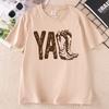 Yall Cowboy Boot Print T Shirt Unisex Crewneck Casual Wear For Unisex Western Style Country Music Tshirt Short Sleeve Tees