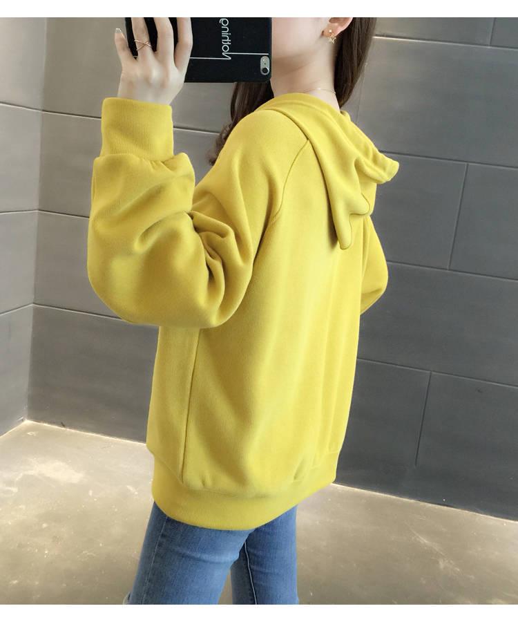 Korean Style 2026 Spring Autumn Loose Pullover Hoodie for Women - Trendy College Sweatshirt