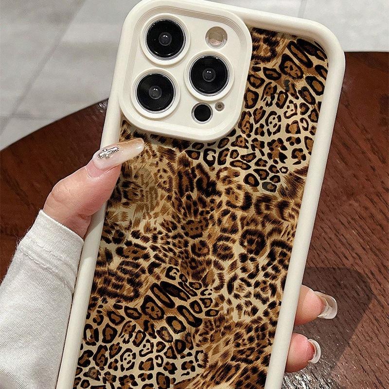 Leopard Print Tiger Print for iPhone15Pro Mobile Phone Case Apple 14 All-inclusive Edge 11/12/13 Anti-drop 16 Soft Glue
