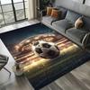 Sportballmuster Teppich rutschfester Bodenbelag für Wohnzimmer Schlafzimmer Fußball/Soccer-Thema Heimdeko Matte für Fans