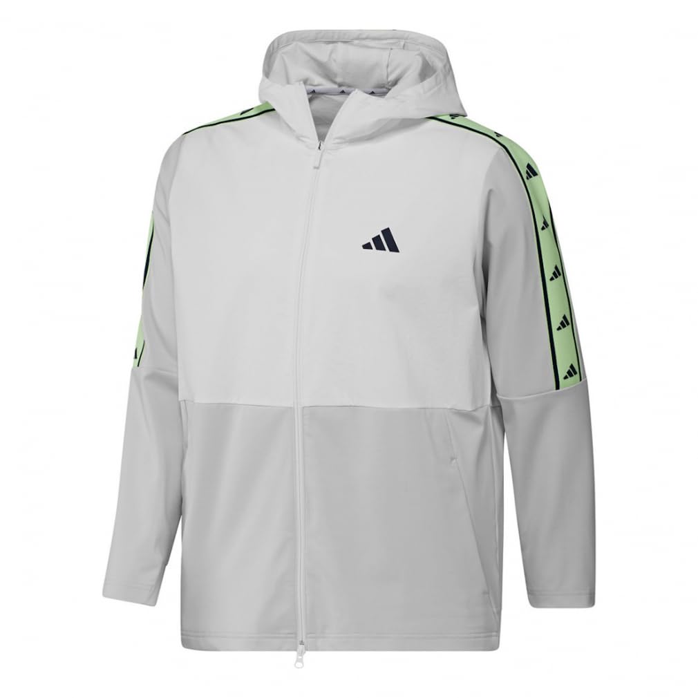 Adidas Golf Stretch Hoodie Golf Men's Fabric-Mix Jacket, White/Alumina