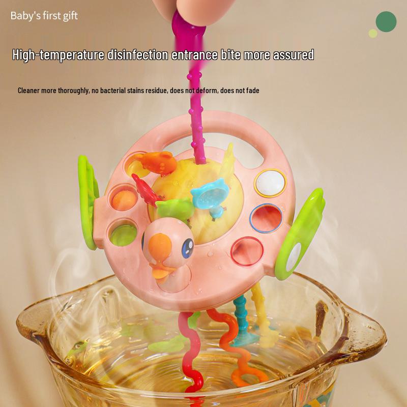 Baby Nachzieh-Fliegende Untertasse Spielzeug: Früherziehungs-Puzzle für Säuglinge 6-12 Monate