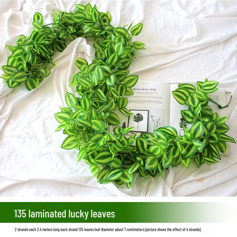 Rattan Pothos Artificial Leaf Vine for Indoor AC and Water Pipe Decoration