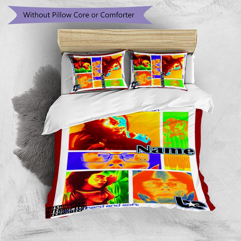 3pcs Custom Name Billie Eilish Bedding Set Duvet Cover Closure Includes 1 Duvet Cover & 2 Pillowcases for All Seasons Bedroom Decor