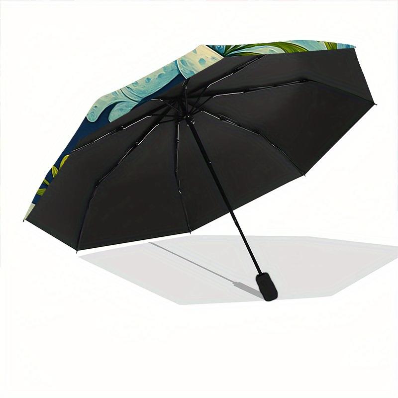1pc Chameleon Flowers Auto Open/close, All-Season Portable Folding Umbrella for Women & Men, Travel, Everyday, Formal Events - Compact Luxury Parasol,