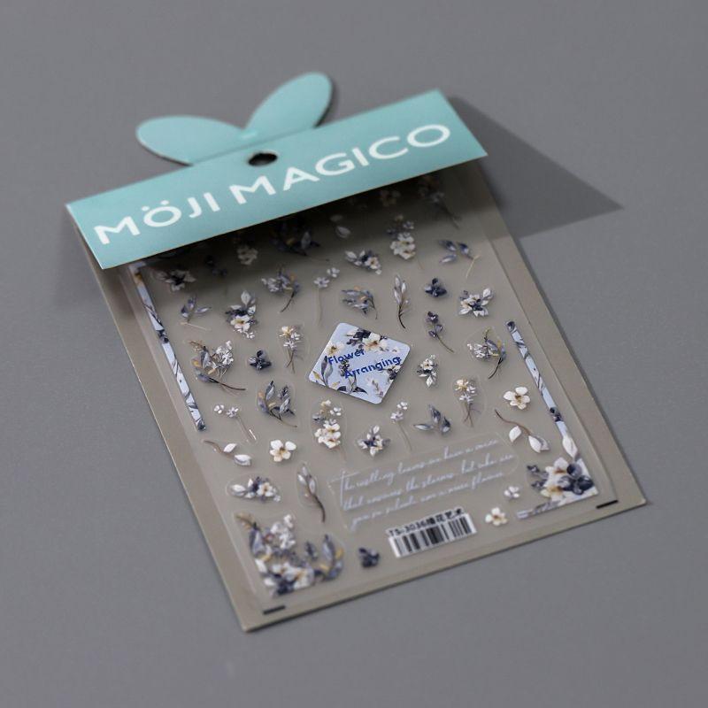

Season Blue Flower Arrangement Art Embossed Nail Sticker Waterproof Nail Sticker Decorative Sticker Ornament 3036 3037 TS-3036 flower arrangement art