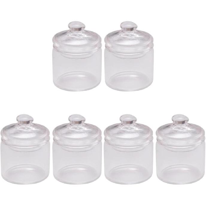 UPKOCH 6pcs Miniature Glass Jar Doll House Decor Mini Jars for Unique House Decoration for Bedroom and Dressing Accessories