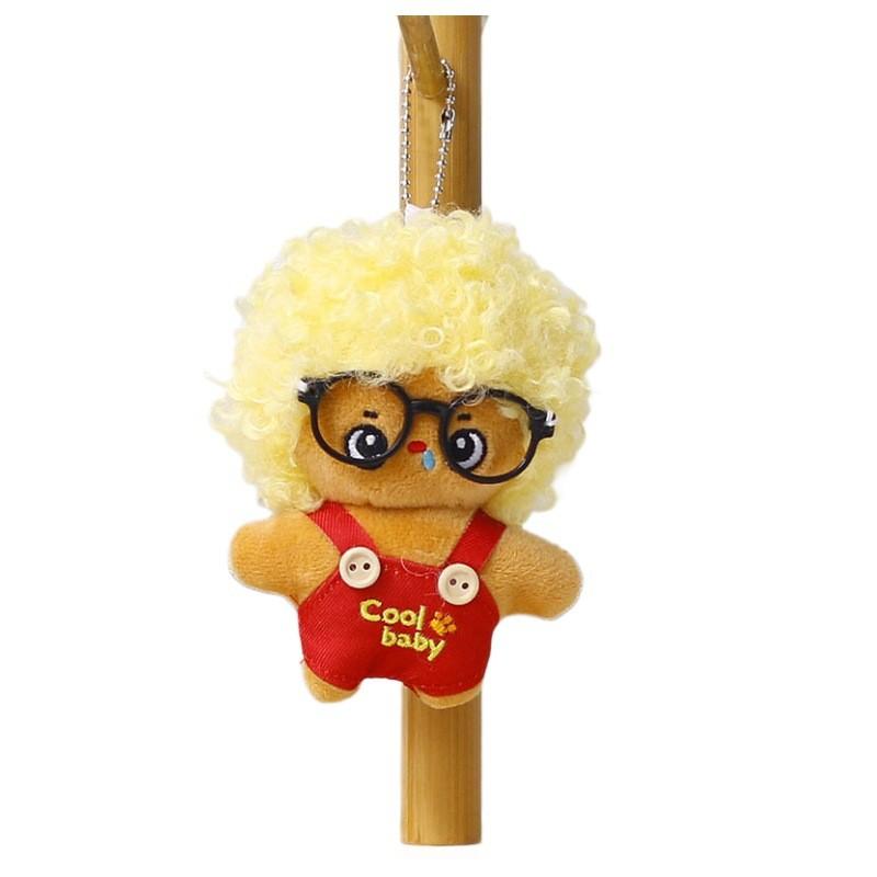 Plush Hairy Doll Keychain With Soft Polyester For Kids And Teens